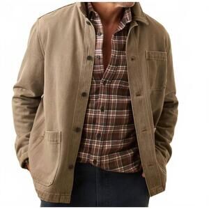 NEW FAHERTY high ridge twill studio jacket in almond hill wash